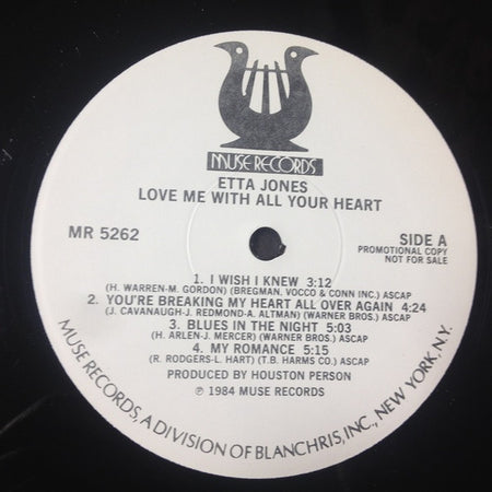 Etta Jones : Love Me With All Your Heart (LP, Album, Promo)