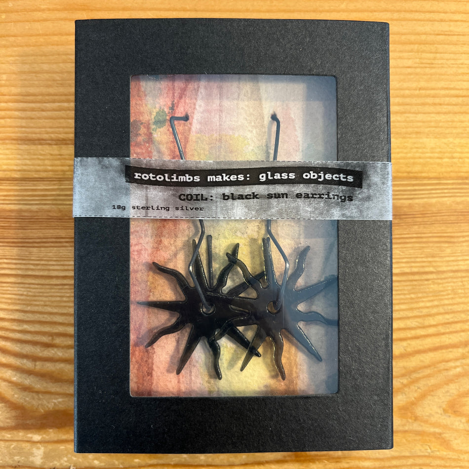 Coil Black Sun Earrings